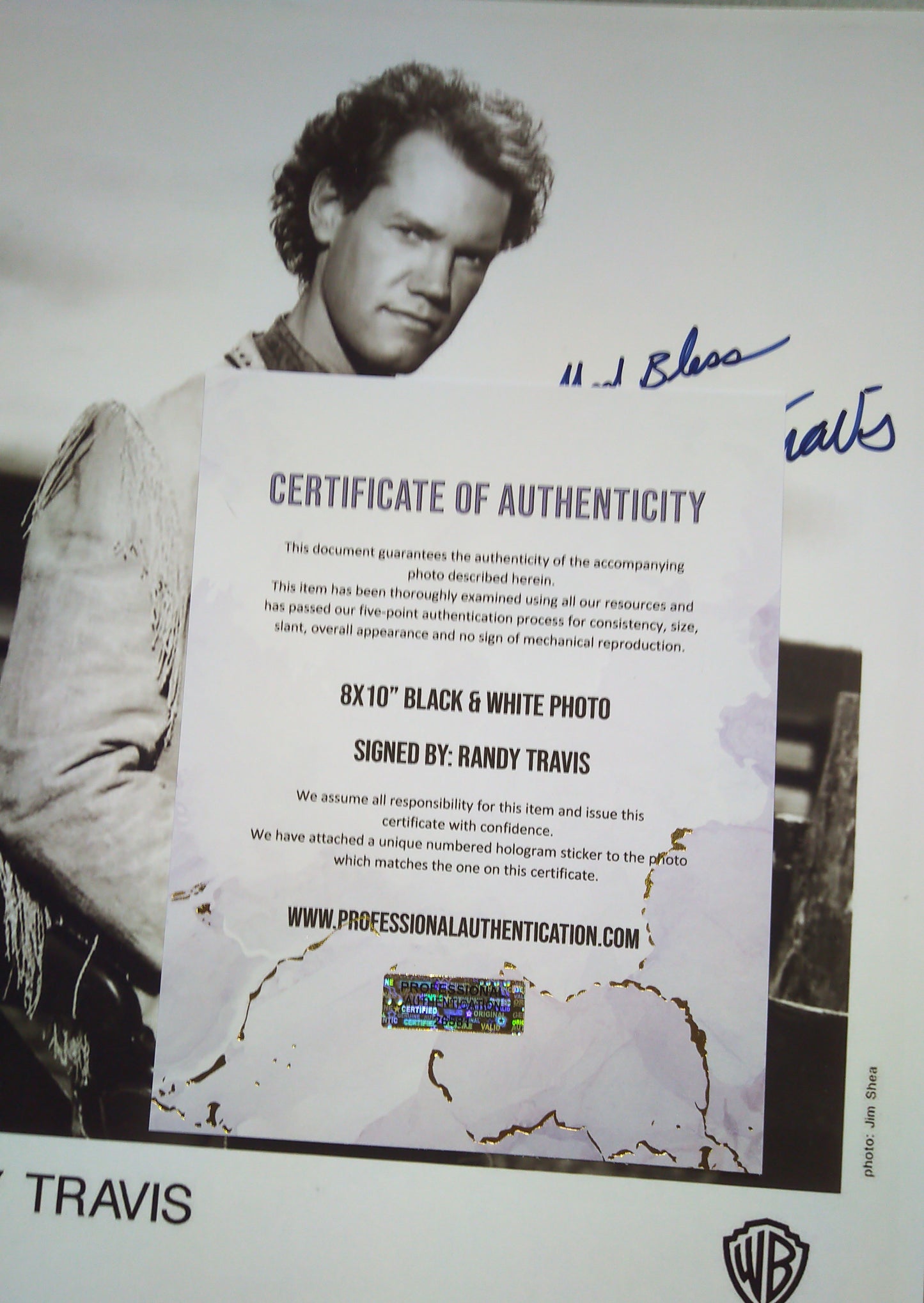 Randy Travis Hand Signed Autograph 8x10 Photo COA