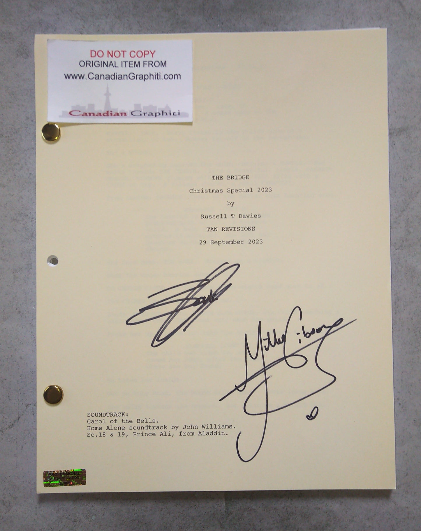 Millie Gibson & Ncuti Gatwa Hand Signed Autograph Doctor Who Script COA