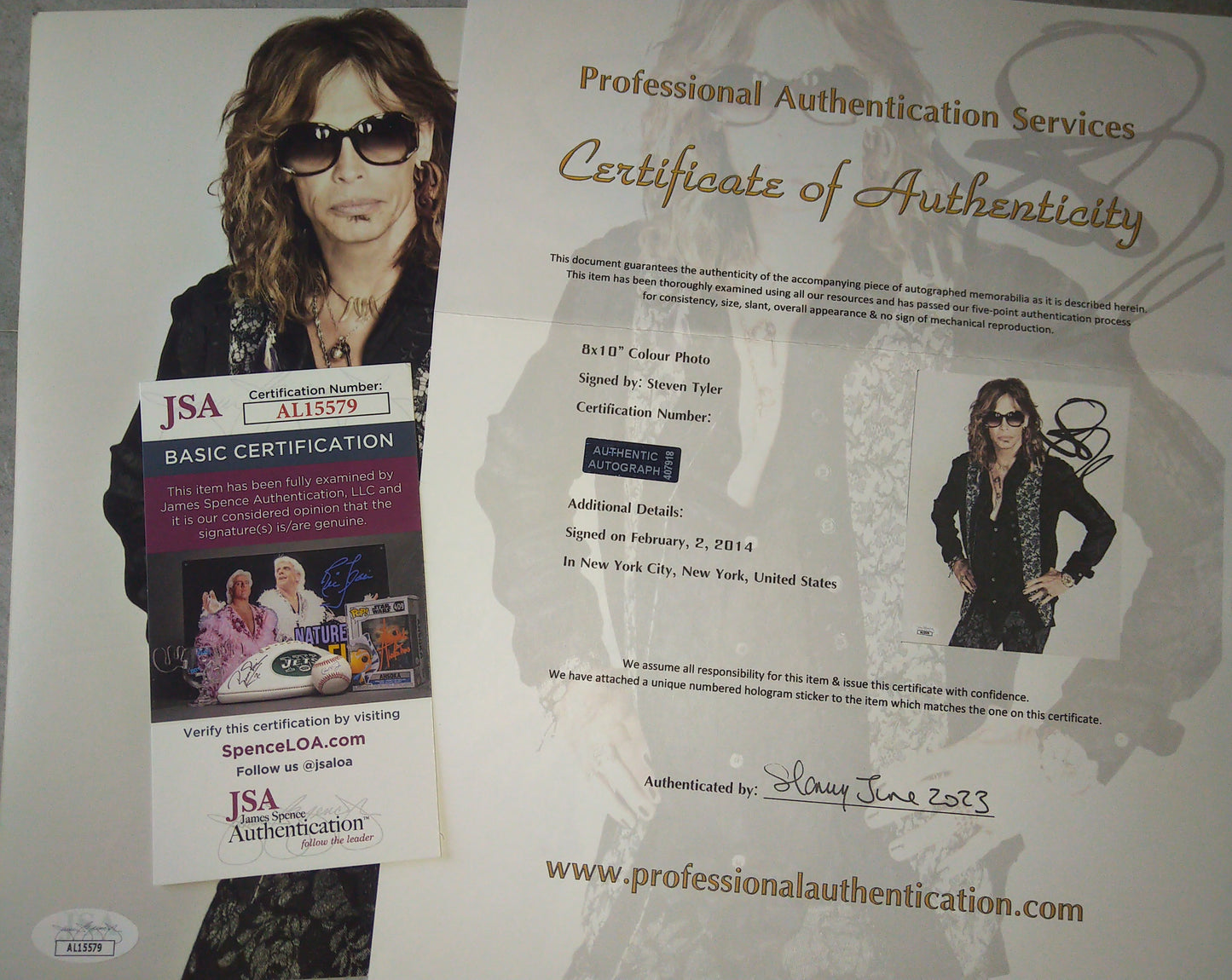 Steven Tyler Hand Signed Autograph 8x10 Photo COA + JSA Aerosmith