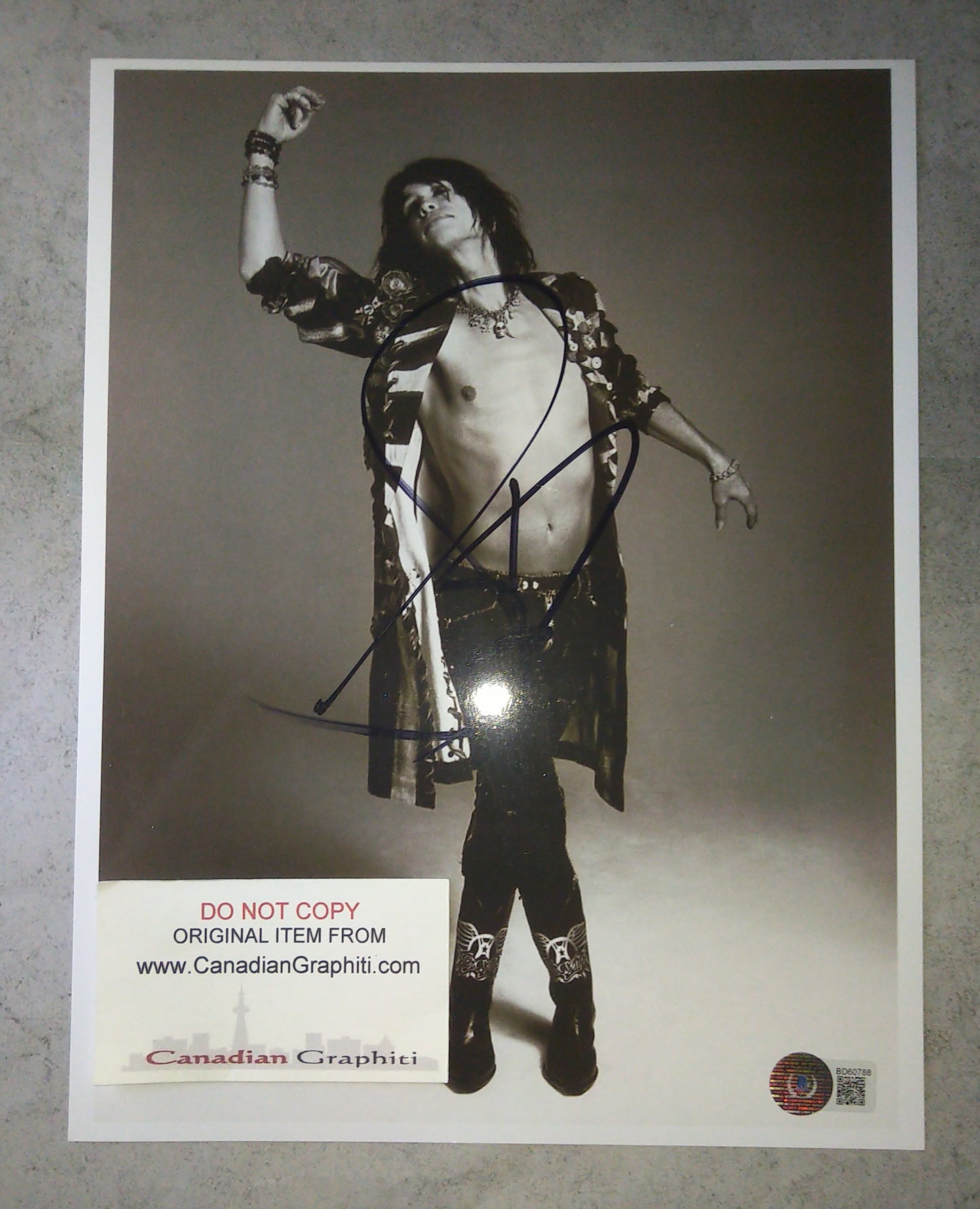 Steven Tyler Hand Signed Autograph Photo COA + BAS Aerosmith