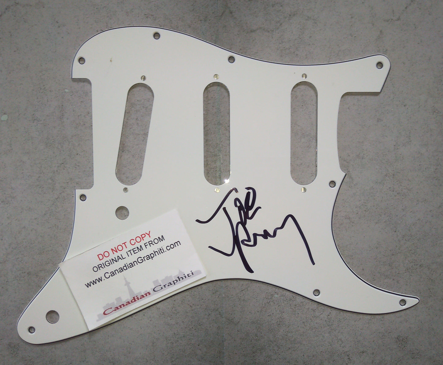 Joe Perry Hand Signed Autograph Guitar Pick Guard COA Aerosmith