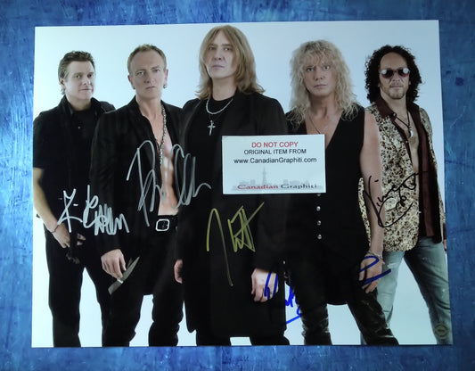 Def Leppard Hand Signed Autograph 11x14 Photo COA