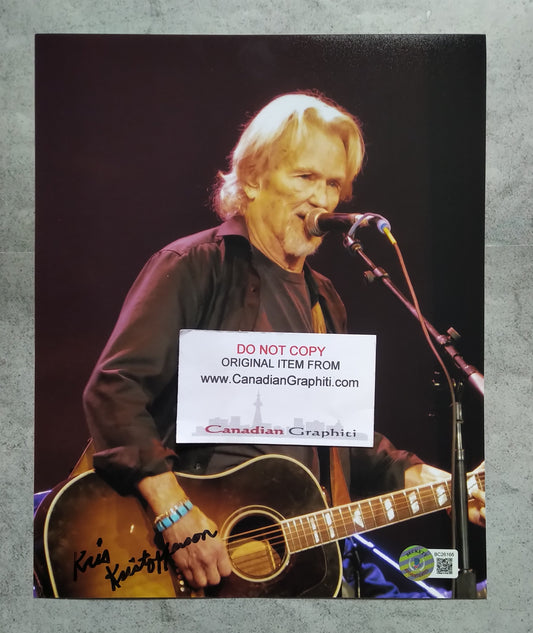 Kris Kristofferson Hand Signed Autograph 8x10 Photo COA + BAS