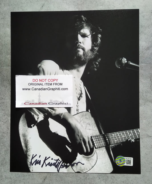 Kris Kristofferson Hand Signed Autograph 8x10 Photo COA + BAS