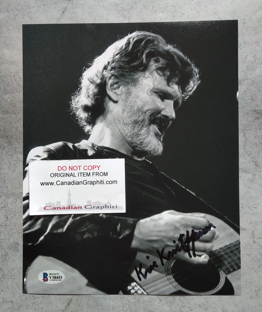 Kris Kristofferson Hand Signed Autograph 8x10 Photo COA + BAS