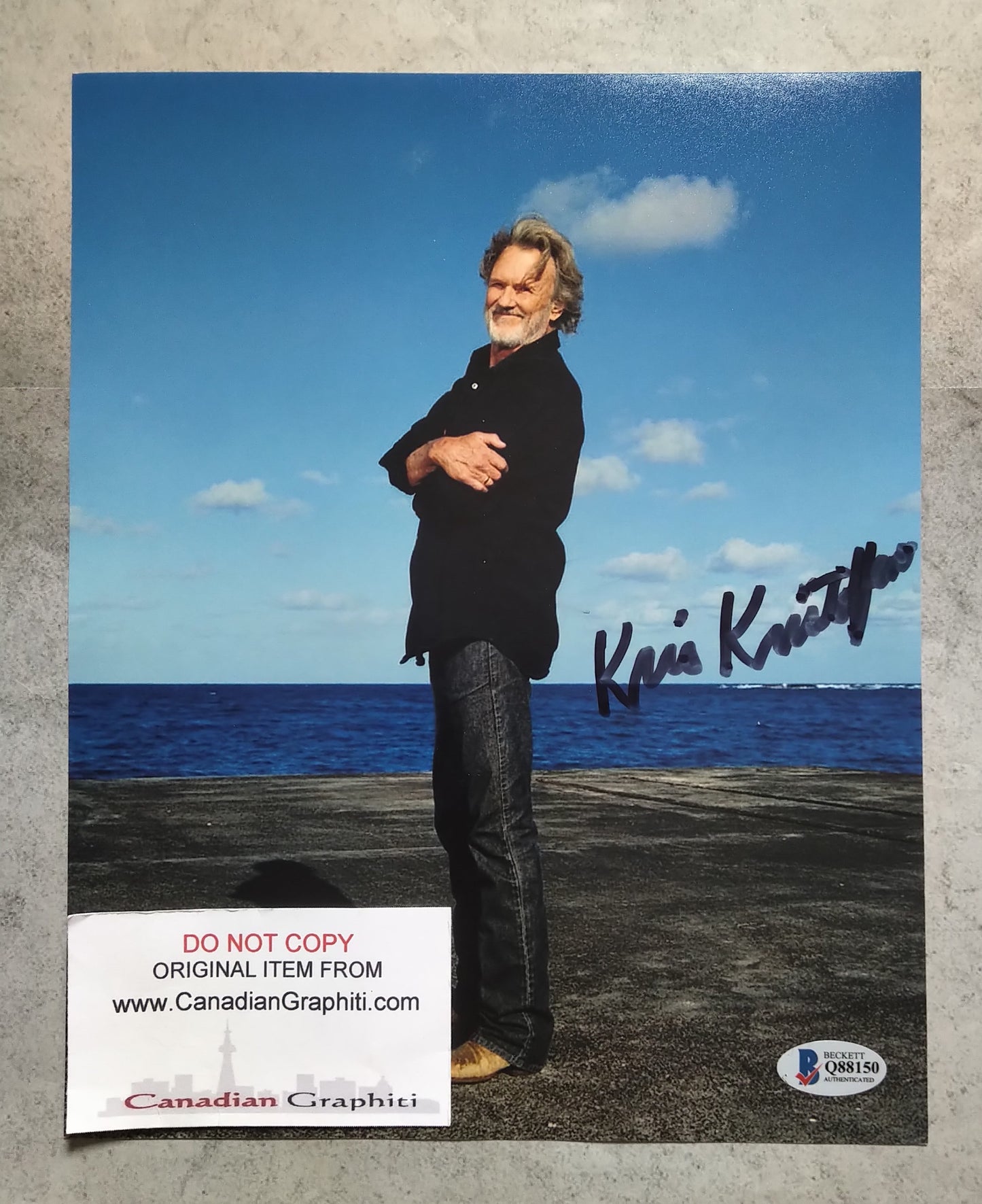 Kris Kristofferson Hand Signed Autograph 8x10 Photo BAS COA