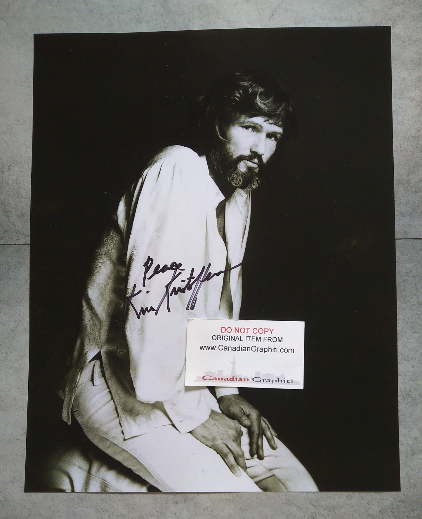 Kris Kristofferson Hand Signed Autograph 11x14 Photo COA