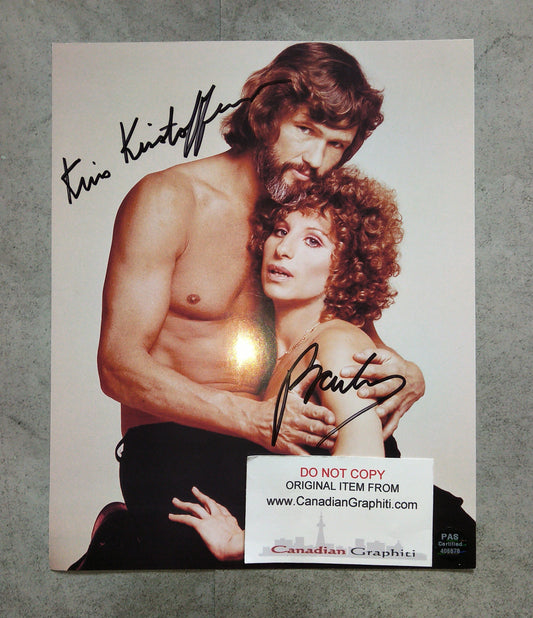 Barbra Streisand & Kris Kristofferson Hand Signed Autograph 8x10 Photo COA