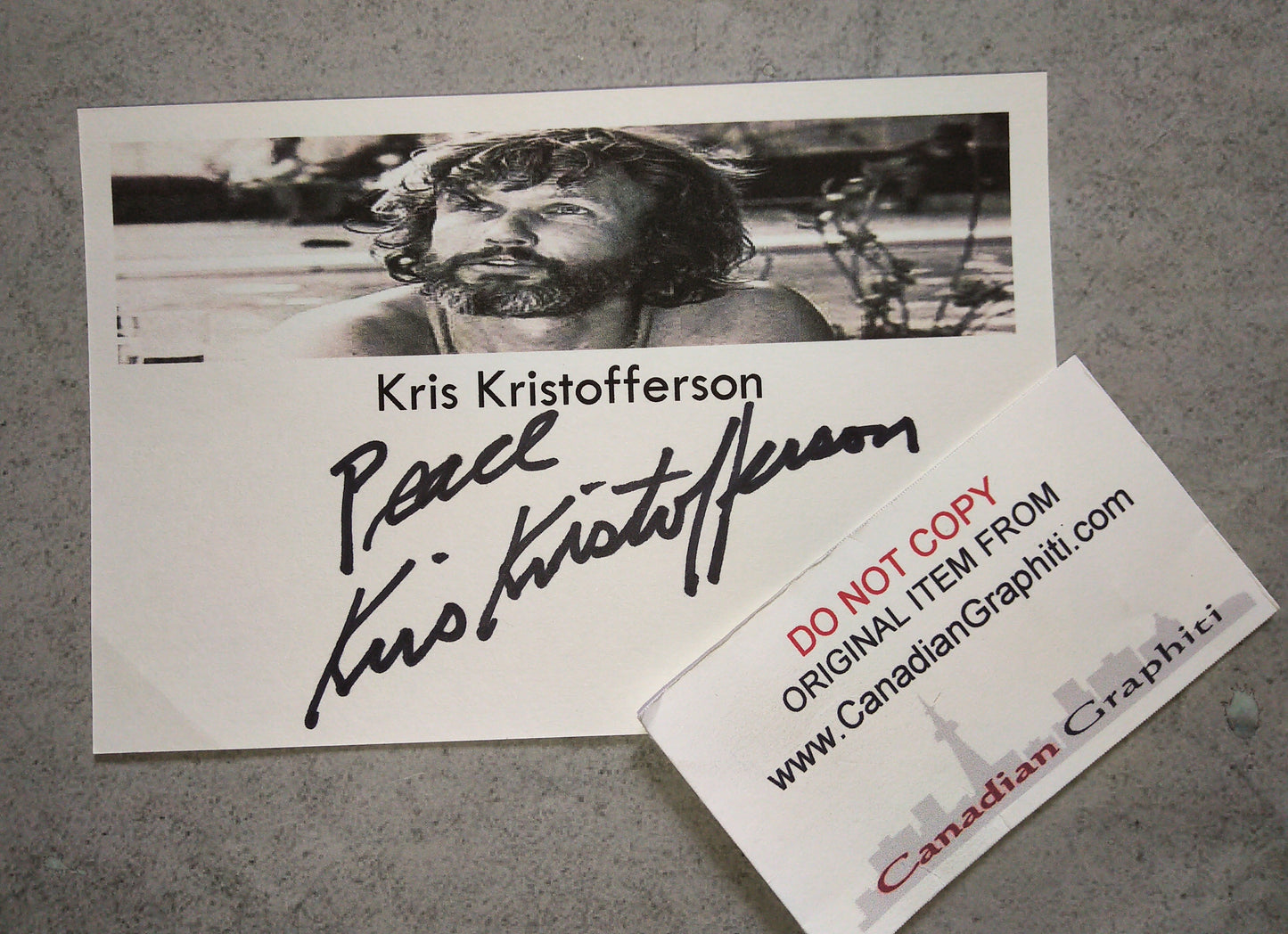 Kris Kristofferson Hand Signed Autograph Index Card COA