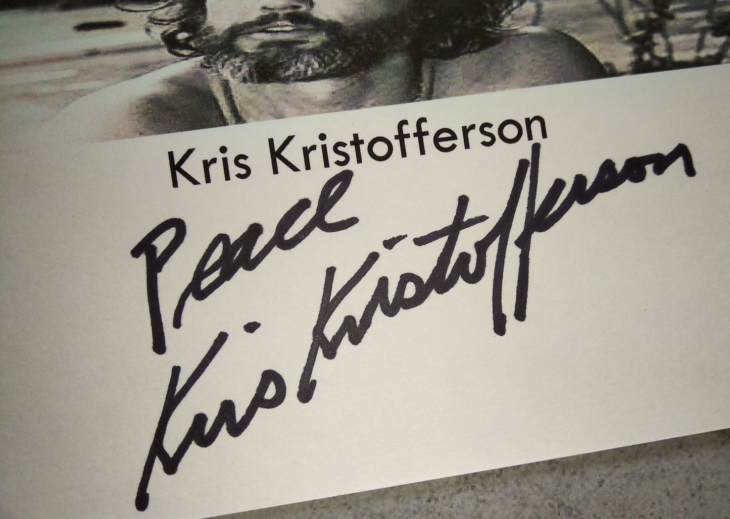 Kris Kristofferson Hand Signed Autograph Index Card COA