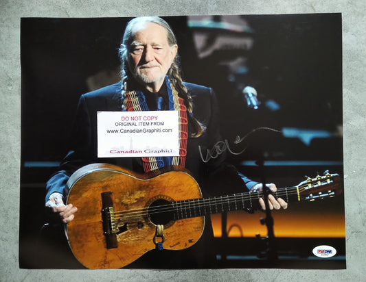 Willie Nelson Hand Signed Autograph 11x14 Photo COA + PSA