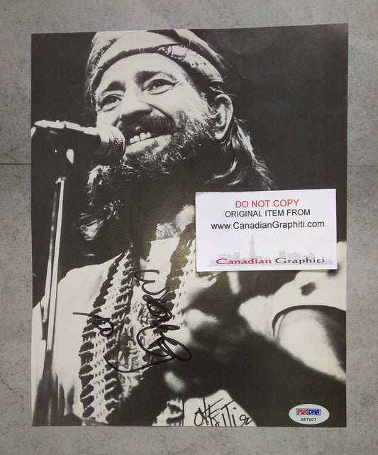 Willie Nelson Hand Signed Autograph 8x10 Pinup Poster COA + PSA