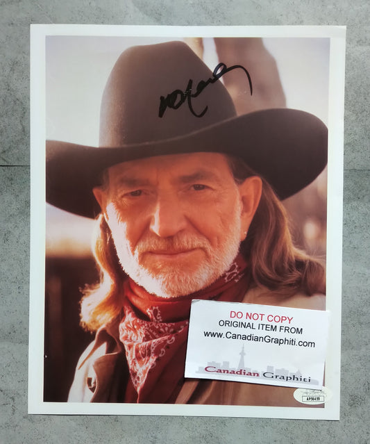 Willie Nelson Hand Signed Autograph 8x10 Photo COA + JSA