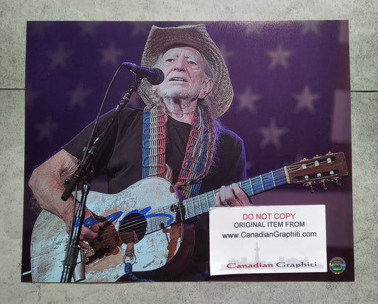 Willie Nelson Hand Signed Autograph 8x10 Photo COA