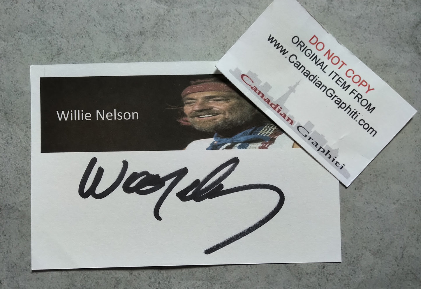 Willie Nelson Hand Signed Autograph Index Card COA