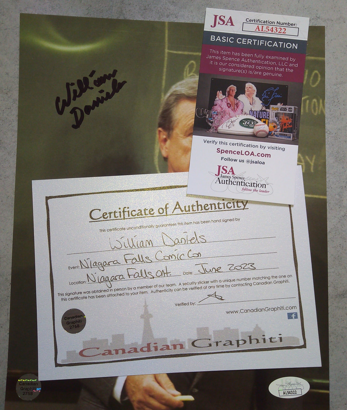 William Daniels Hand Signed Autograph 8x10 Photo COA + JSA Mr Feeny