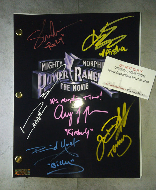 Power Rangers Cast Hand Signed Autograph Script COA Jason David Frank, David Yost, Amy Jo Johnson