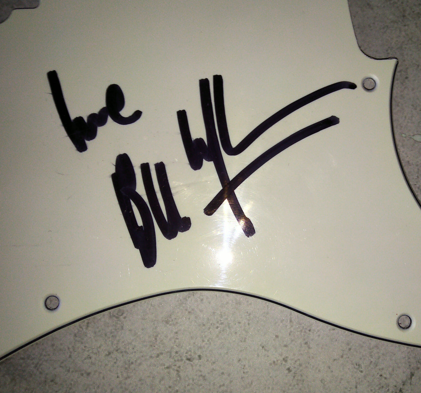 Bill Wyman & Albert Lee Hand Signed Autograph Bass Guitar Pick Guard COA Rolling Stones