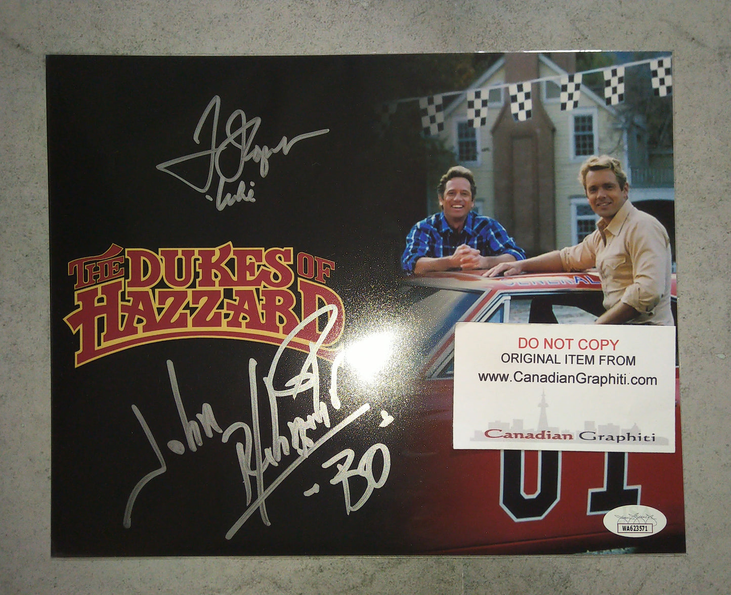 John Schneider & Tom Wopat Hand Signed Autograph 8x10 Photo JSA COA Dukes Of Hazzard