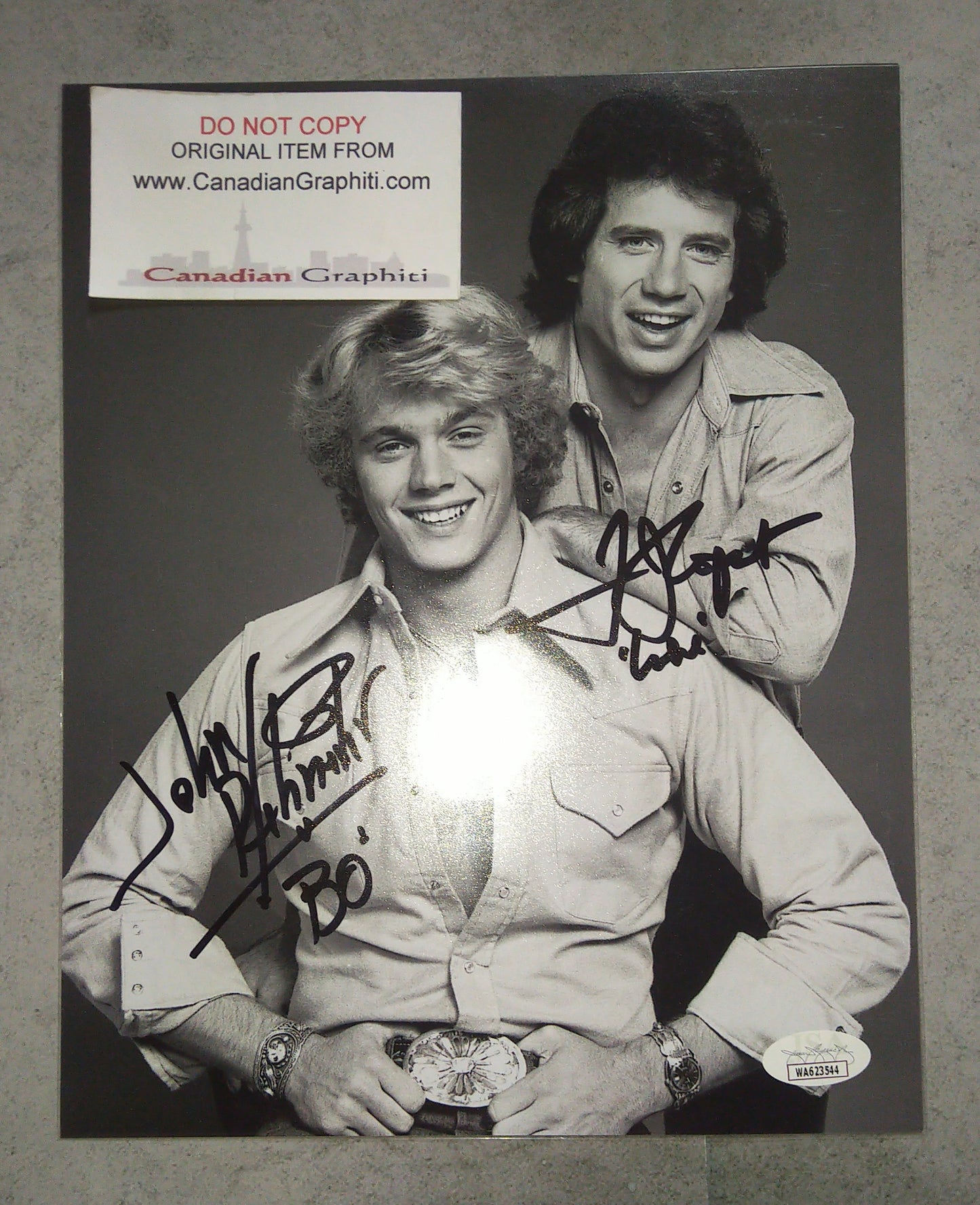 John Schneider & Tom Wopat Hand Signed Autograph 8x10 Photo JSA COA Dukes Of Hazzard