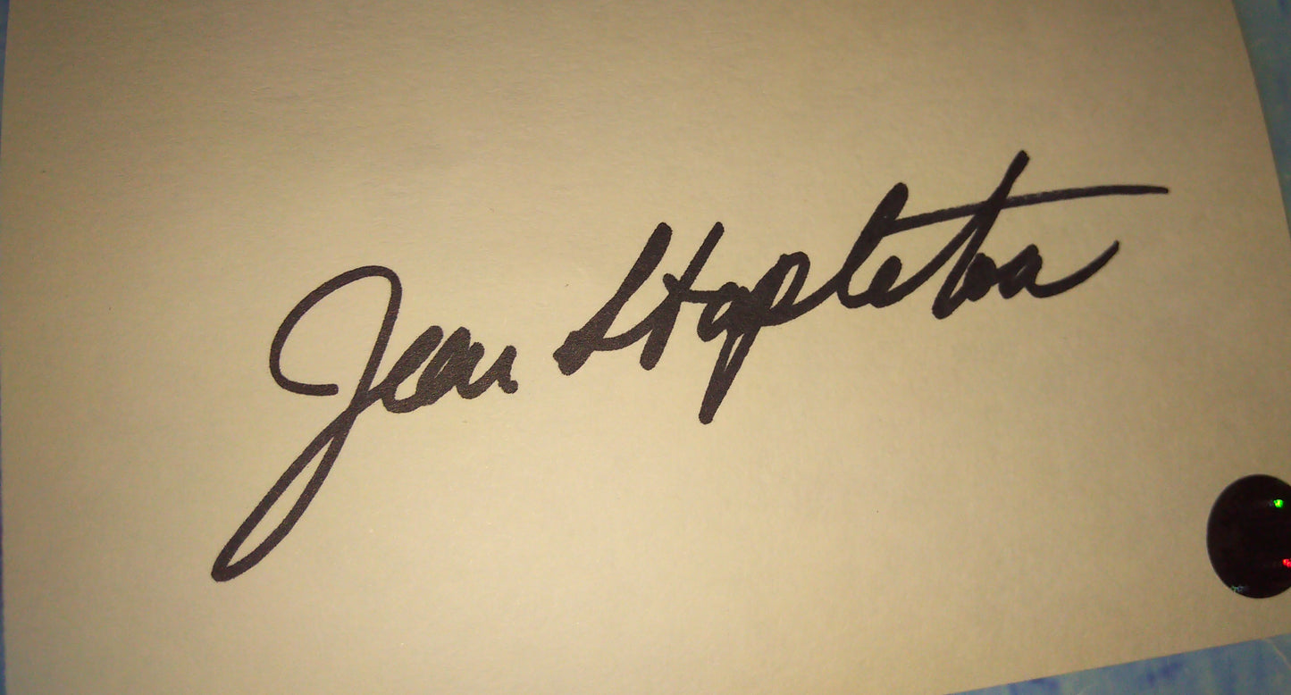 Jean Stapleton Hand Signed Autograph Index Card COA