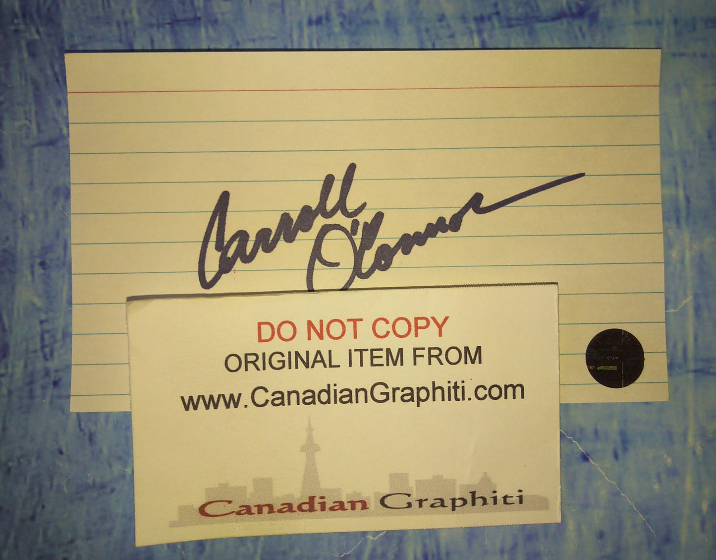 Carroll O'Connor Hand Signed Autograph Index Card COA