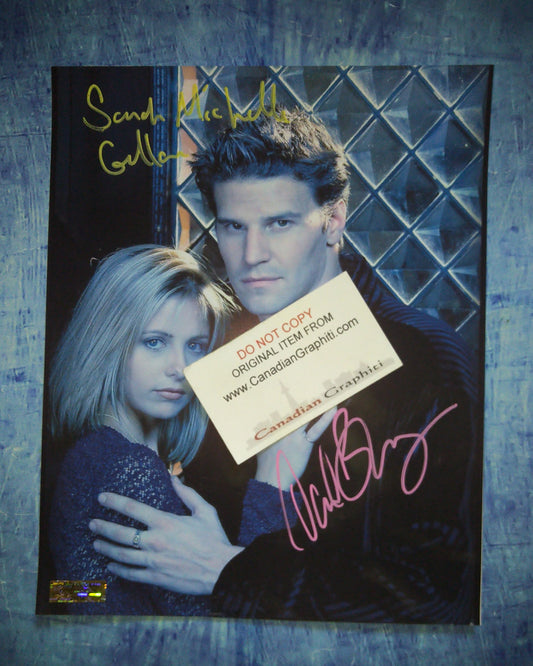 David Boreanaz & Sarah Michelle Gellar Hand Signed Autograph 8x10 Photo COA