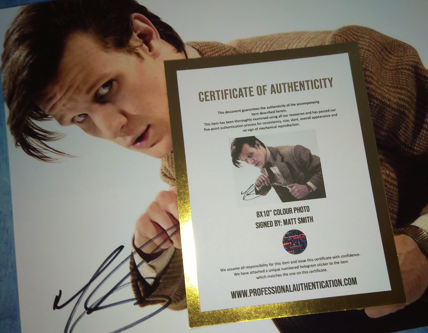 Matt Smith Hand Signed Autograph 8x10 Photo COA Doctor Who