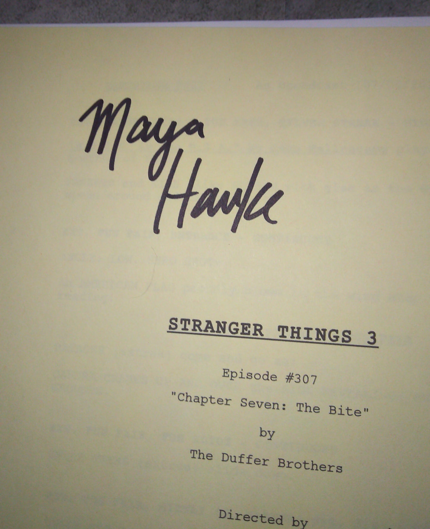 Maya Hawke & Joe Keery Hand Signed Autograph Stranger Things Script COA