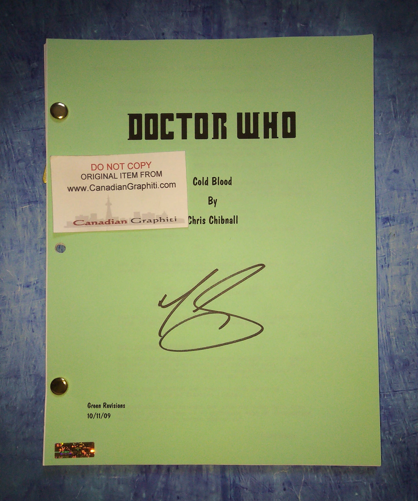 Matt Smith Hand Signed Autograph Doctor Who Script COA Cold Blood