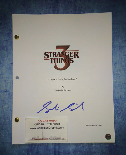 Sadie Sink Hand Signed Autograph Stranger Things Script COA