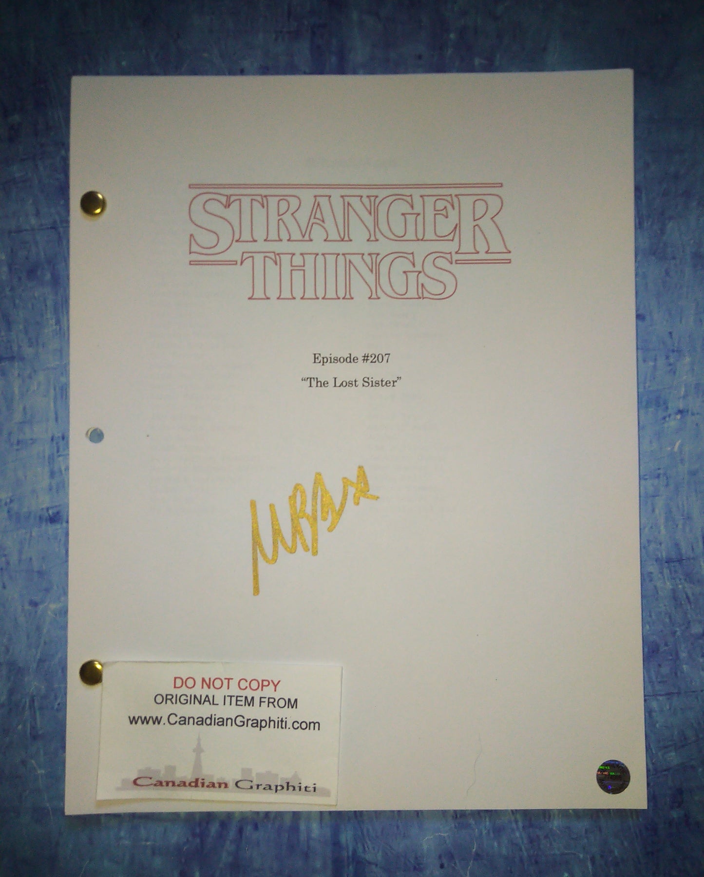 Millie Bobby Brown Hand Signed Autograph Stranger Things Transcript COA