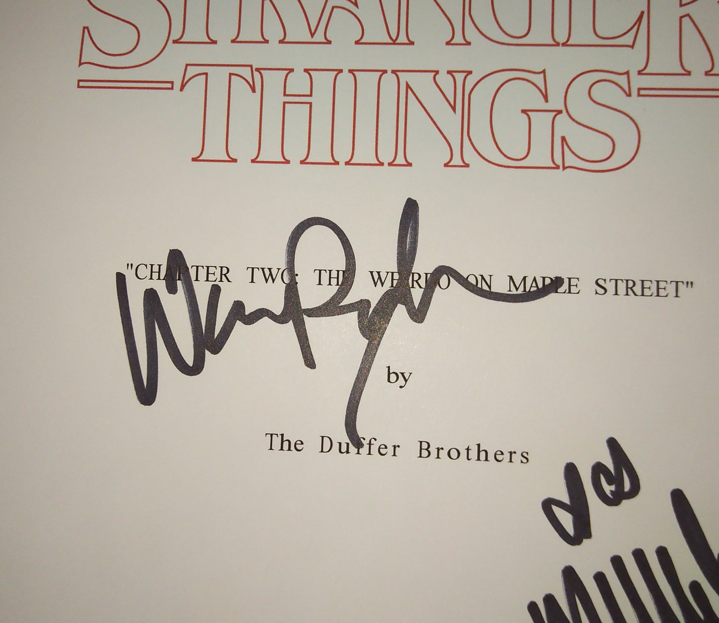 Stranger Things Cast Hand Signed Autograph Script COA Winona Ryder, Millie Bobby Brown, Finn Wolfhard & Noah Schnapp