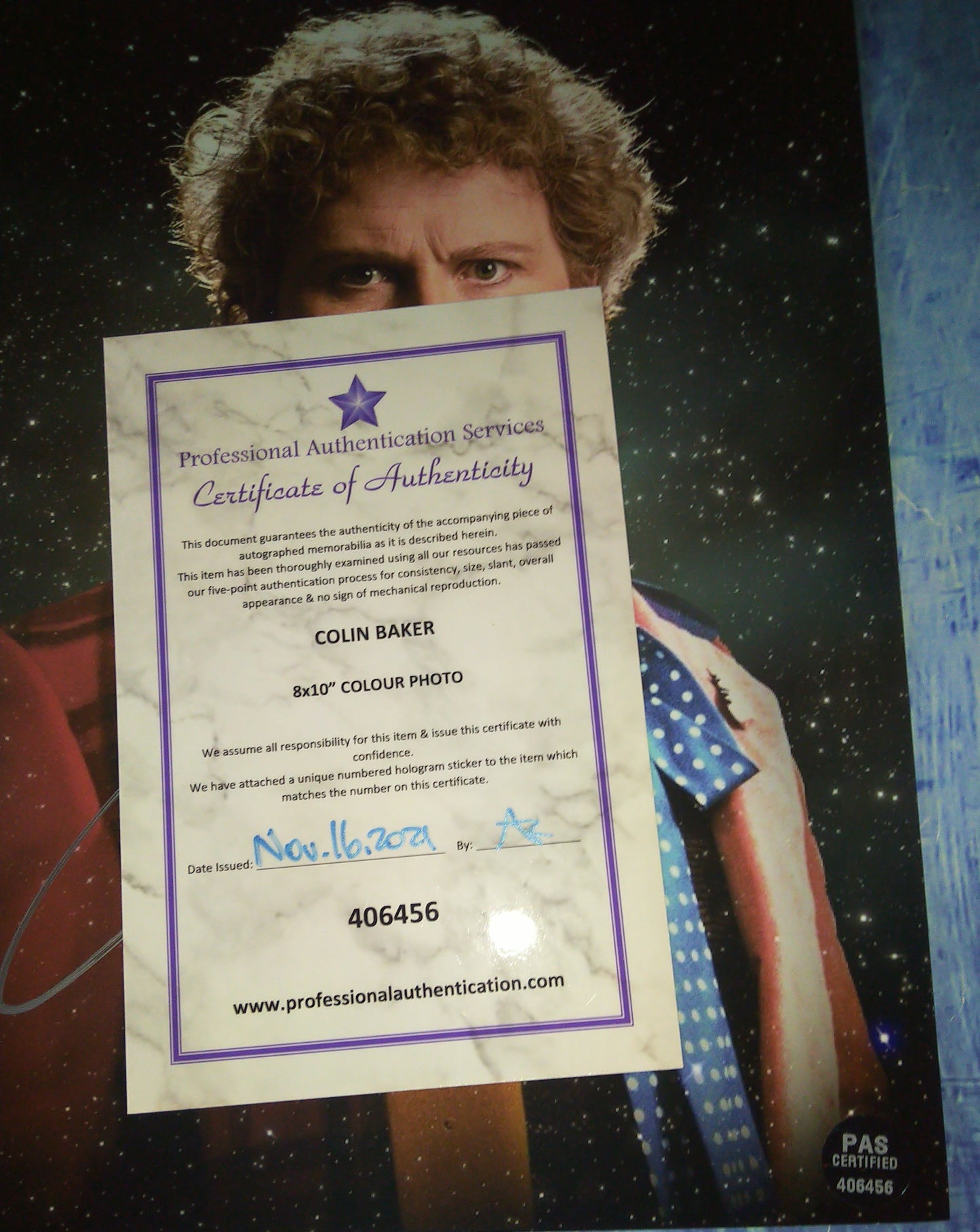 Colin Baker Hand Signed Autograph 8x10 Photo COA Doctor Who