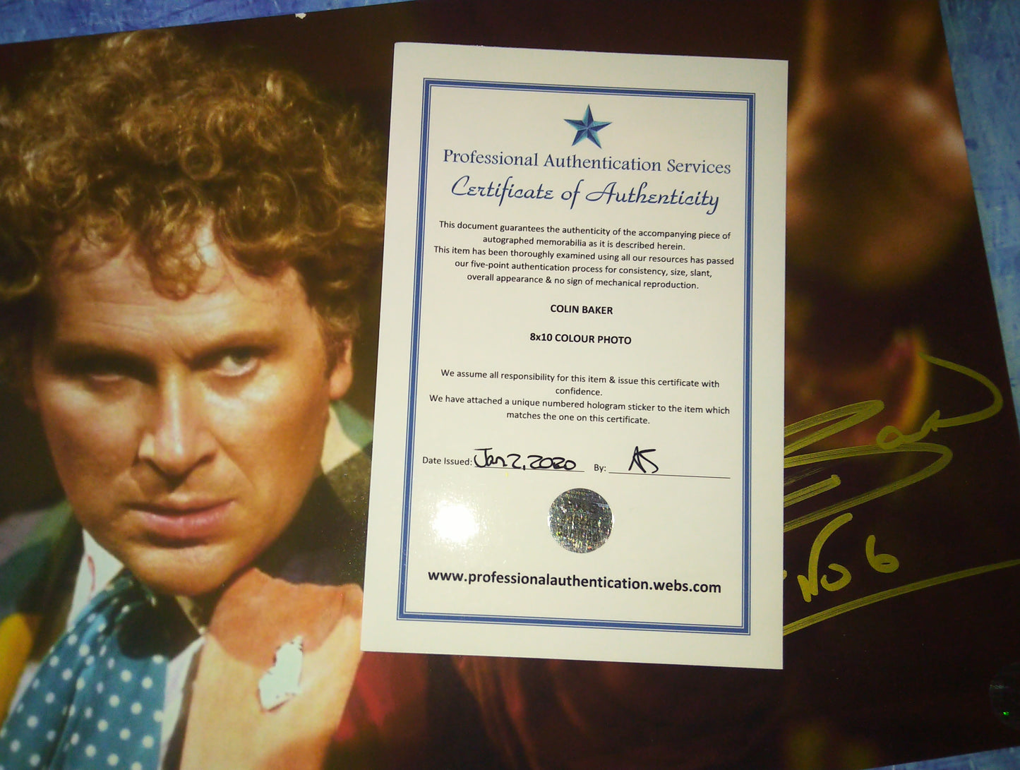 Colin Baker Hand Signed Autograph 8x10 Photo COA Doctor Who