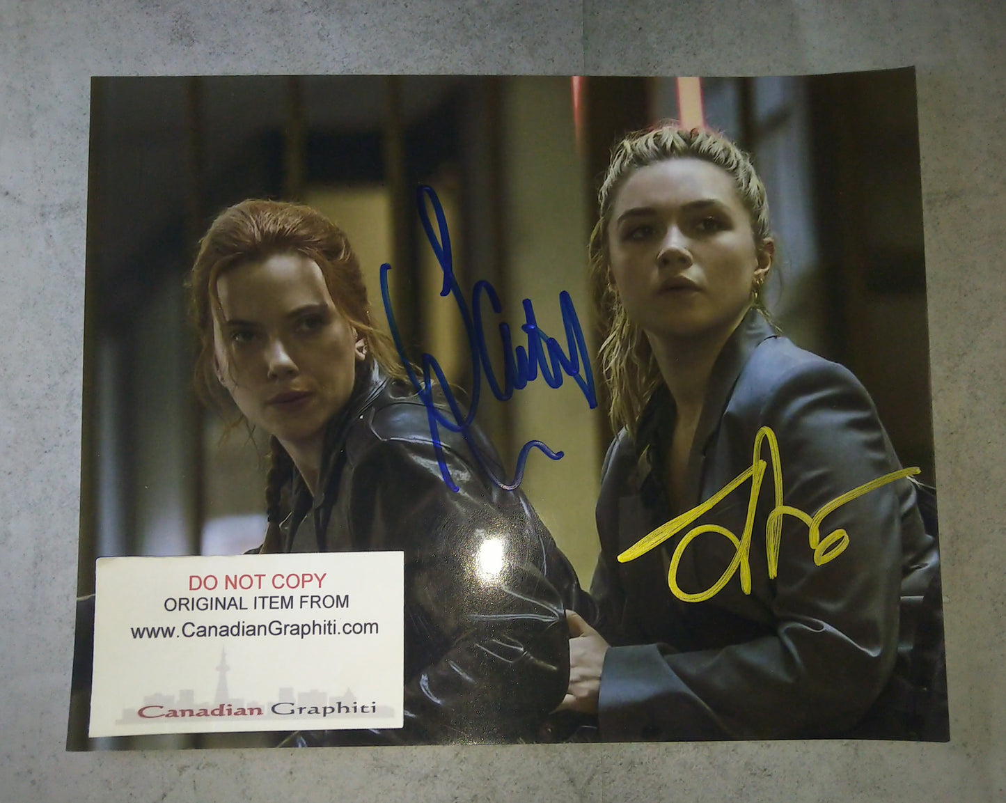 Scarlett Johansson & Florence Pugh Hand Signed Autograph 8x10 Photo COA