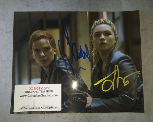 Scarlett Johansson & Florence Pugh Hand Signed Autograph 8x10 Photo COA