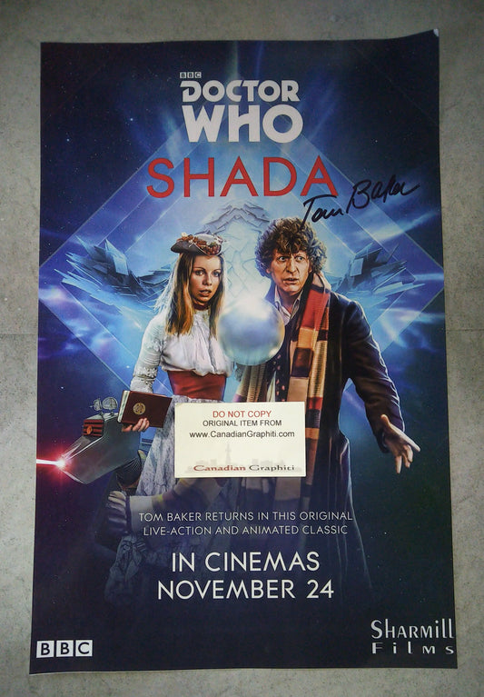 Tom Baker Hand Signed Autograph Doctor Who Shada Poster COA