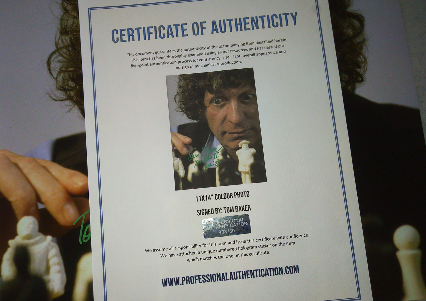 Tom Baker Hand Signed Autograph 11x14 Photo COA Doctor Who