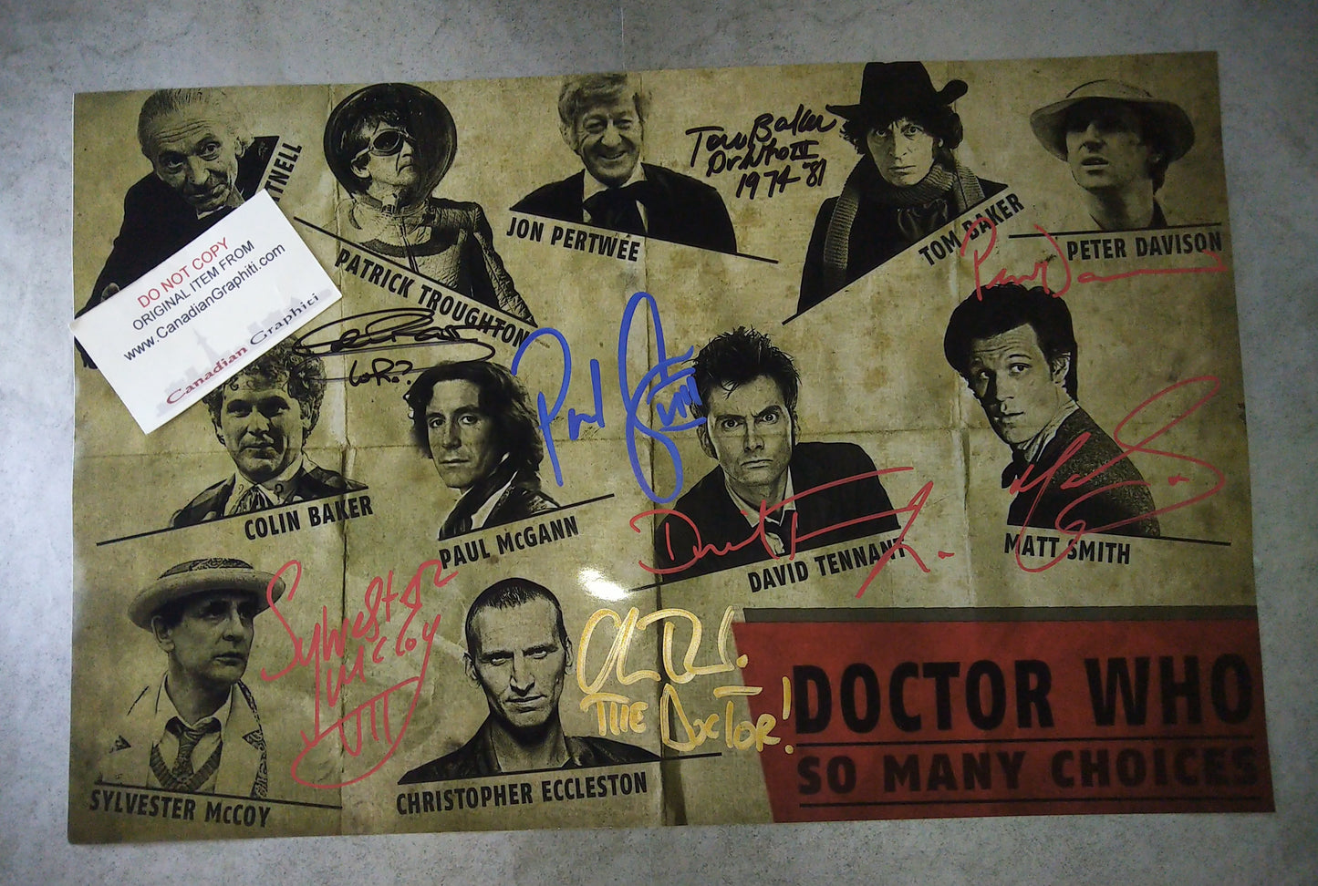 Doctor Who 8x Cast Hand Signed Autograph Poster COA