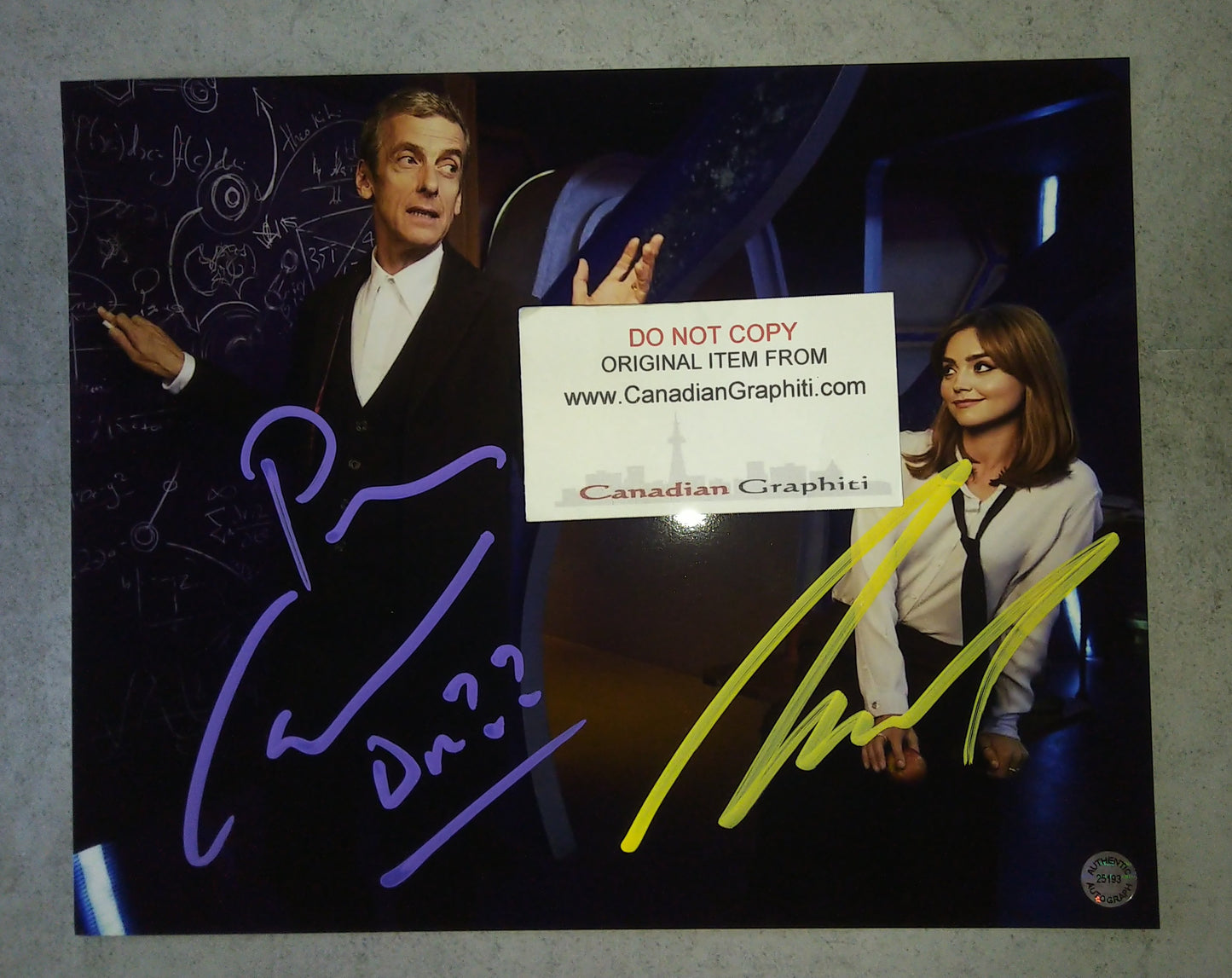 Peter Capaldi & Jenna Coleman Hand Signed Autograph 8x10 Photo COA Doctor Who