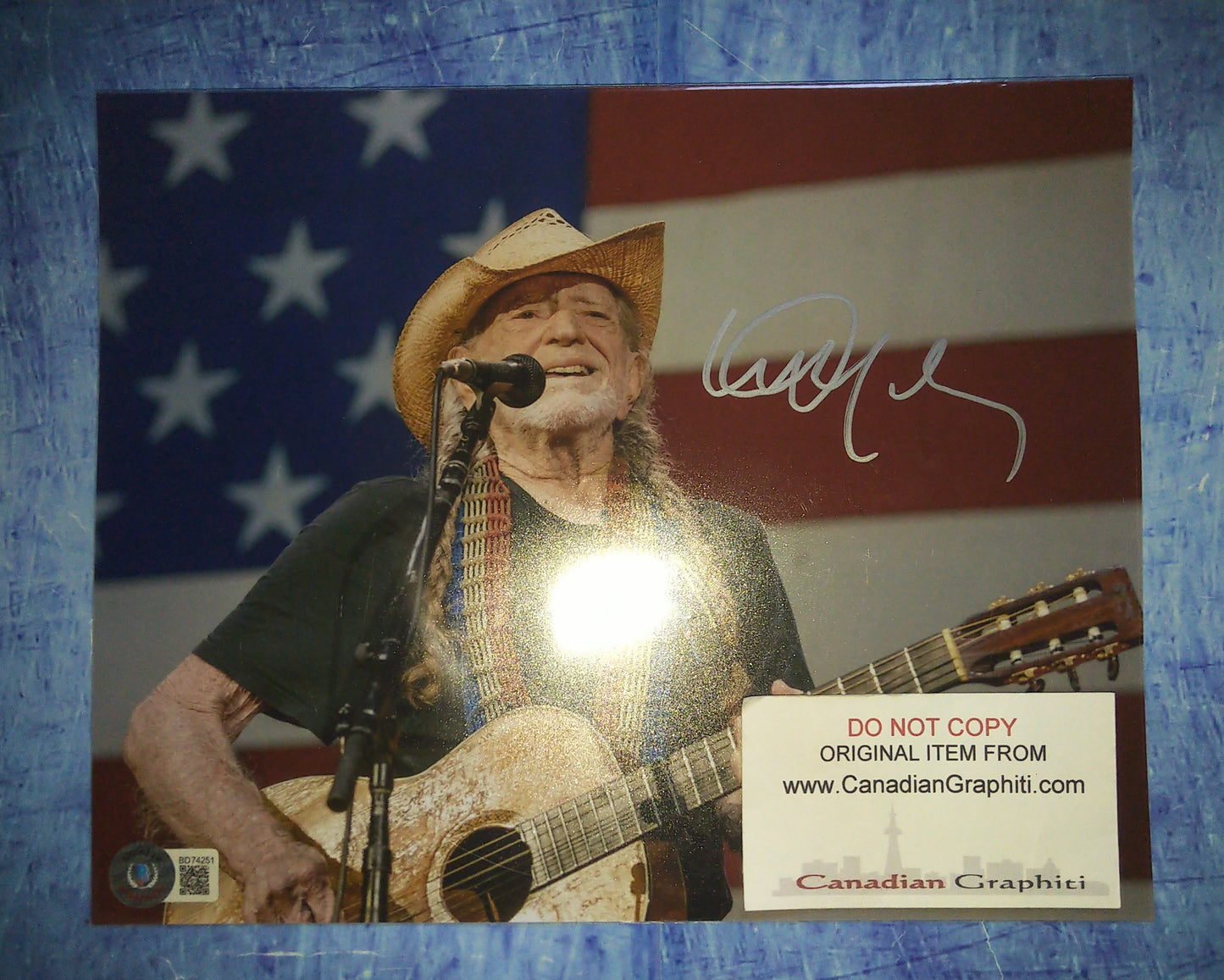 Willie Nelson Hand Signed Autograph 8x10 Photo BAS COA