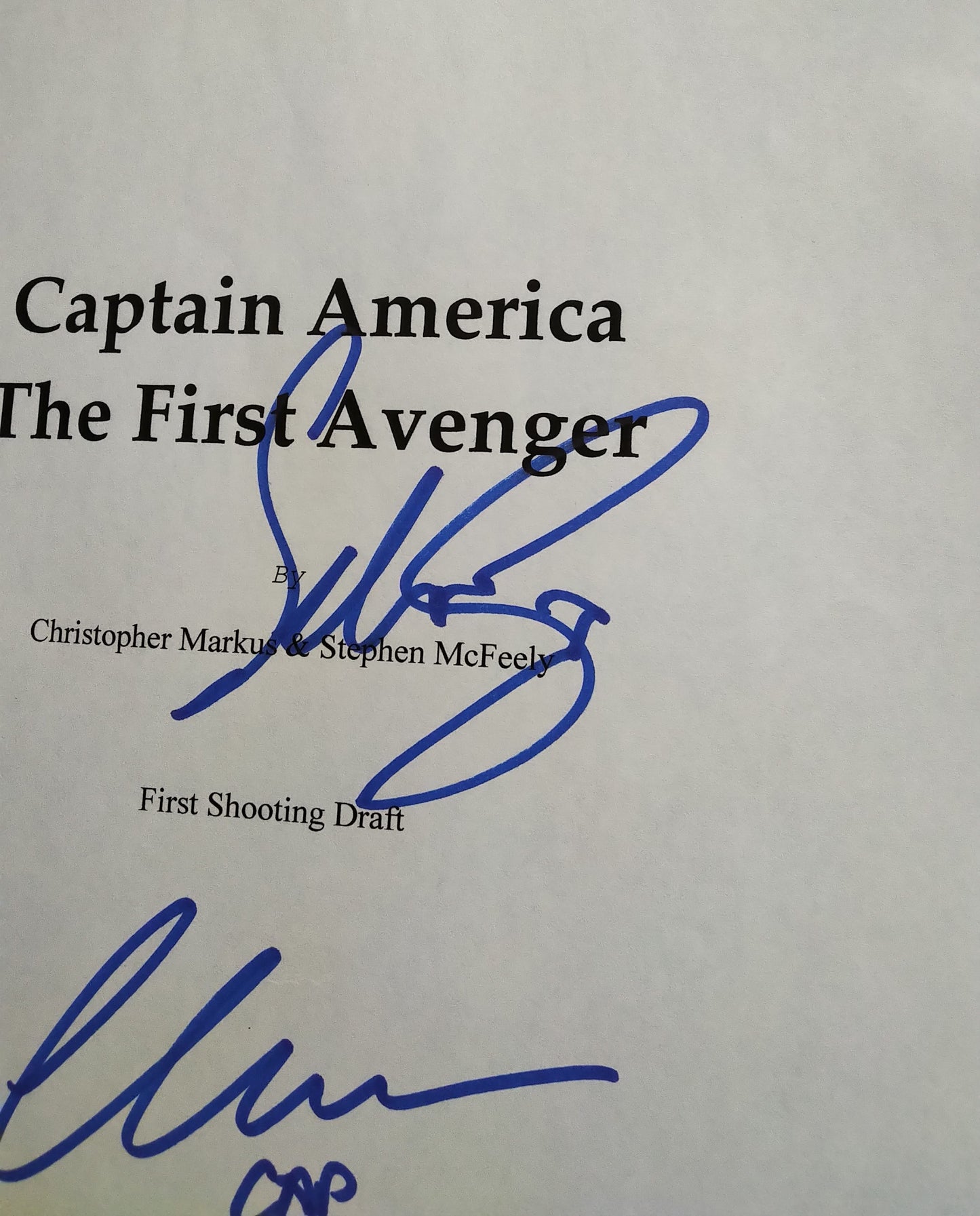 Sebastian Stan & Chris Evans Hand Signed Autograph Captain America Script COA