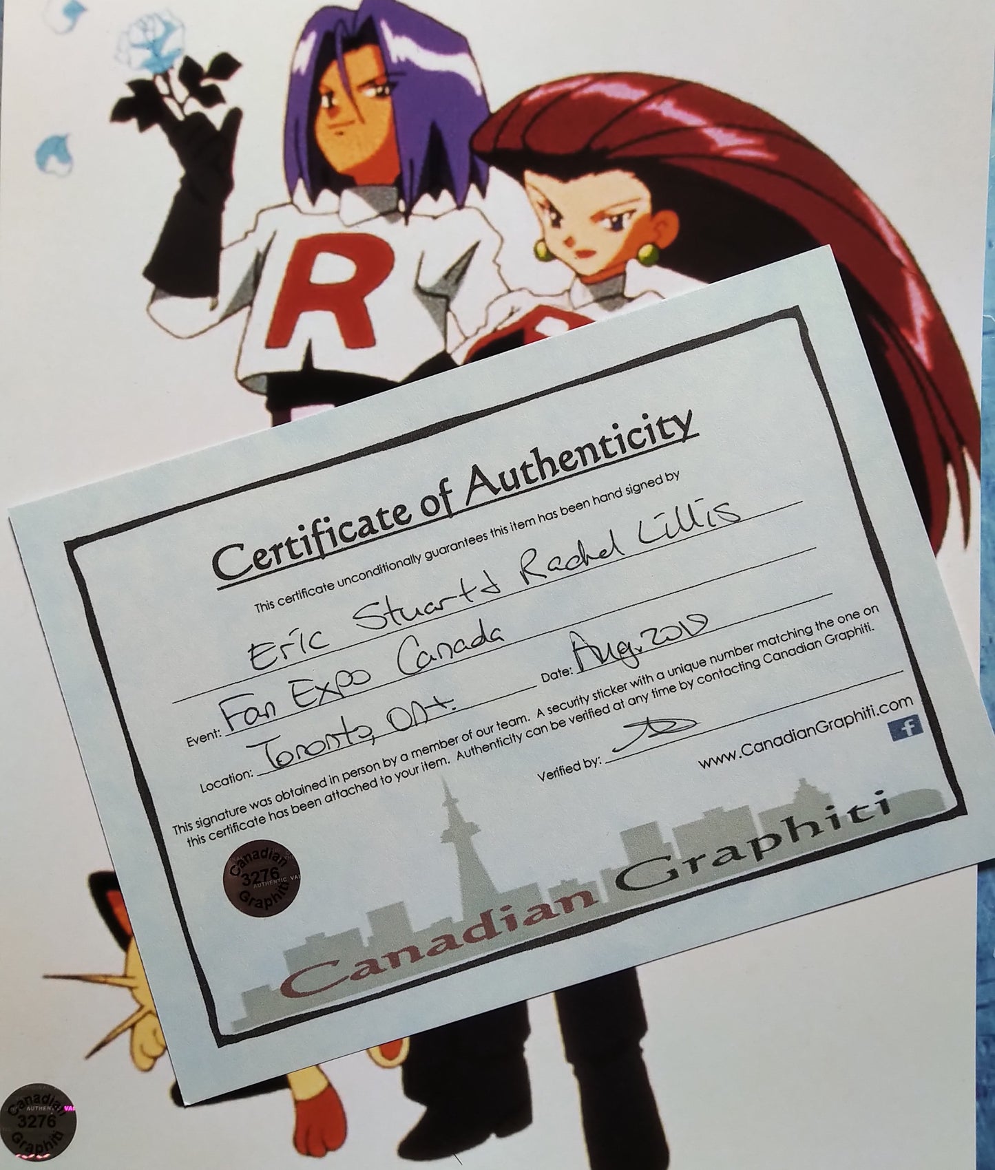 Eric Stuart & Rachael Lillis Hand Signed Autograph 8x10 Photo COA Pokemon Team Rocket