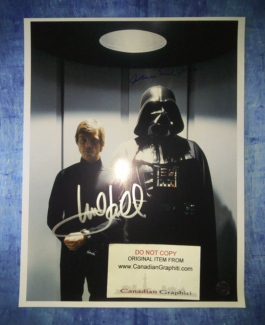 Mark Hamill & James Earl Jones Hand Signed Autograph Photo COA Star Wars