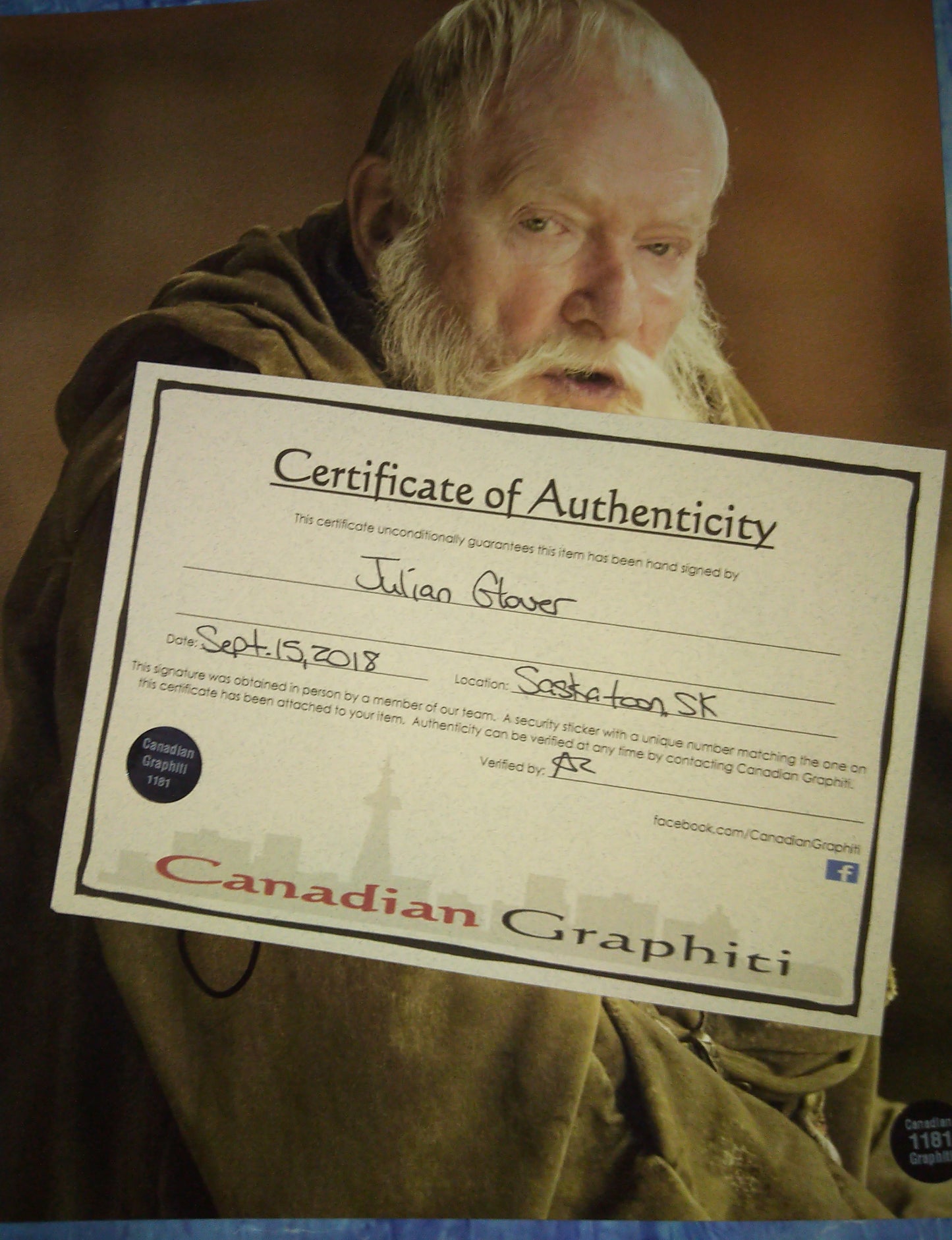 Julian Glover Hand Signed Autograph 8x10 Photo COA Game Of Thrones