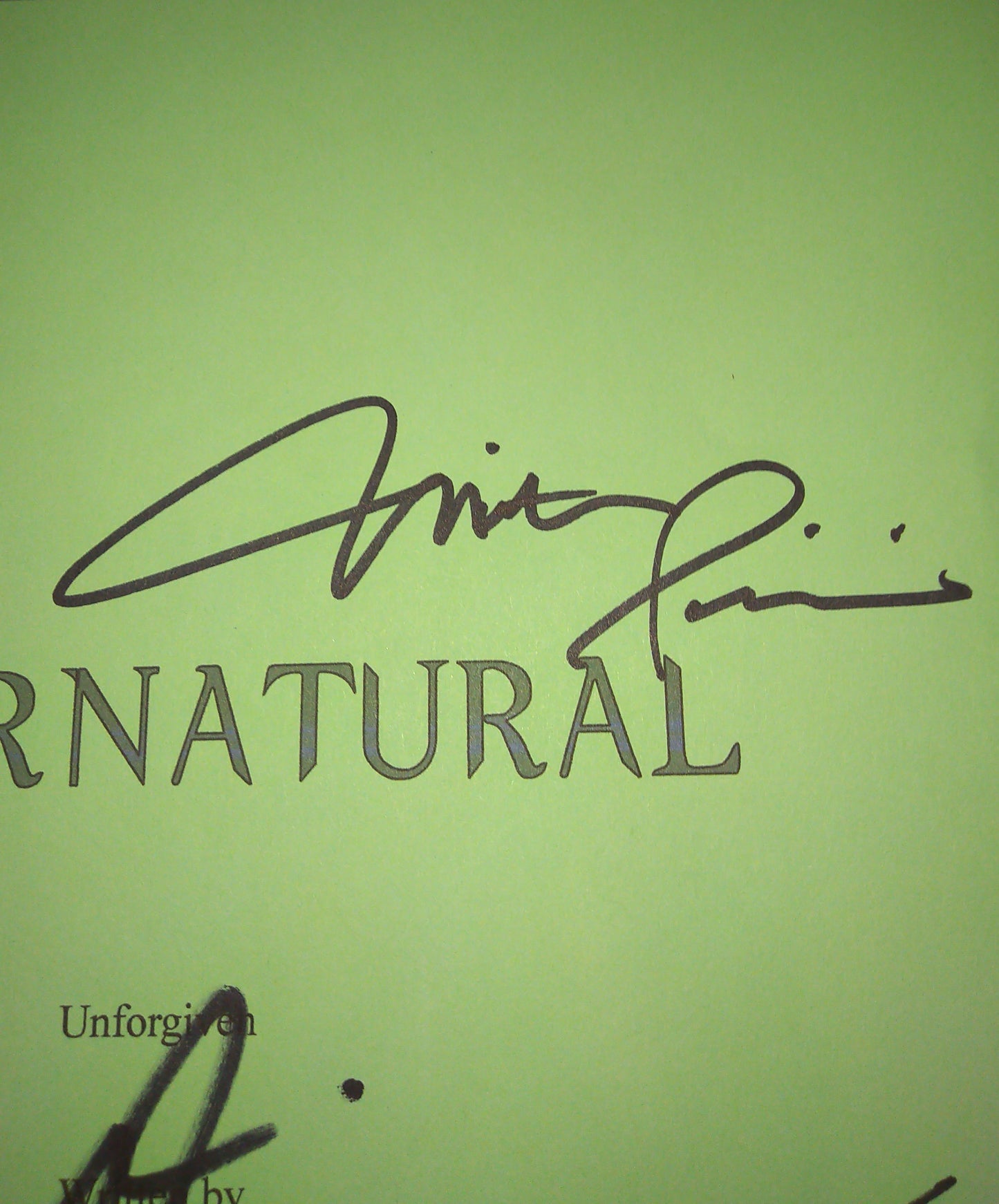 Mitch Pileggi, Jensen Ackles & Jared Padalecki Hand Signed Autograph Supernatural Script COA Unforgiven