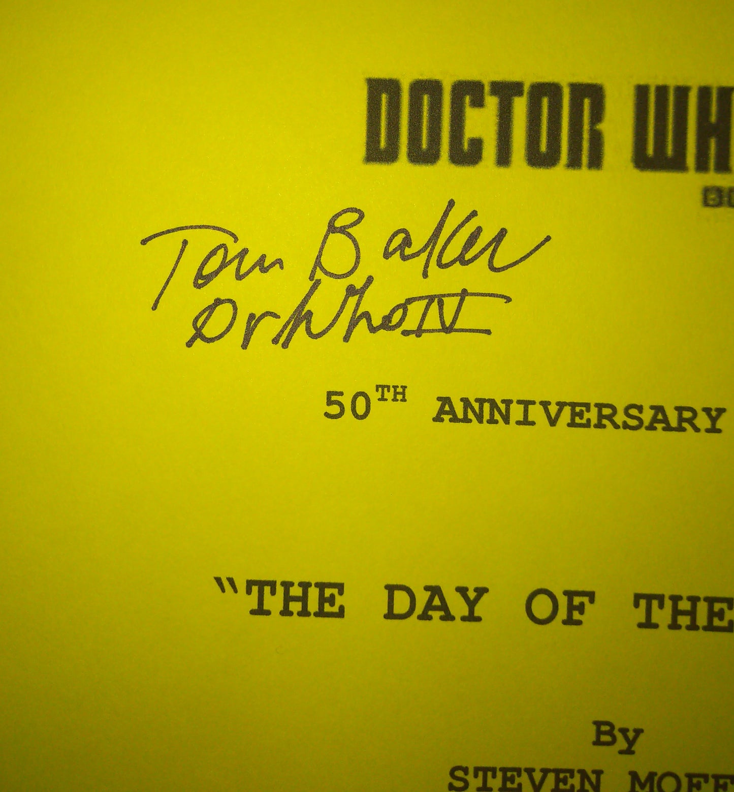 Tom Baker Hand Signed Autograph Doctor Who Script COA 50th Anniversary