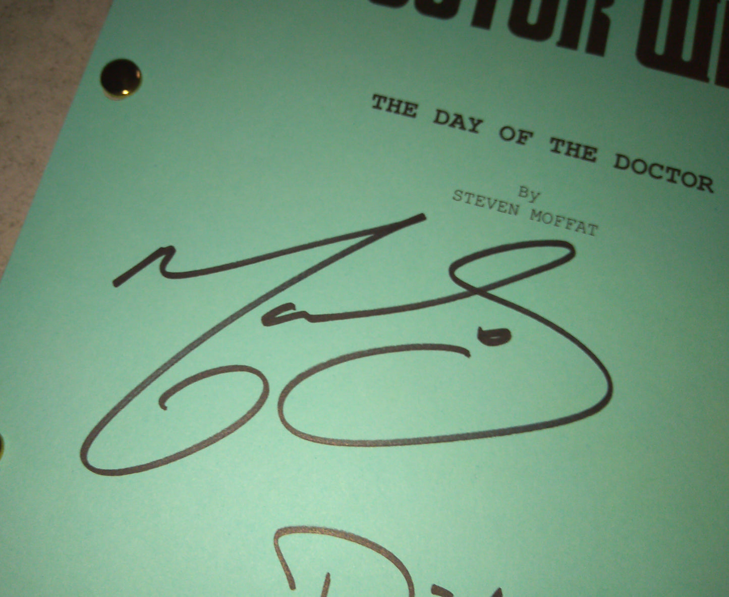 David Tennant, Tom Baker & Matt Smith Hand Signed Autograph Doctor Who Script COA 50th Anniversary