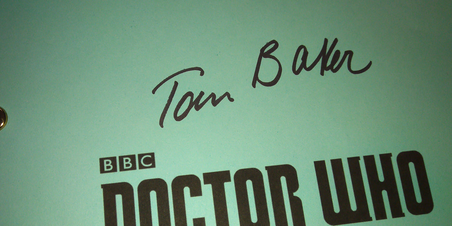 David Tennant, Tom Baker & Matt Smith Hand Signed Autograph Doctor Who Script COA 50th Anniversary